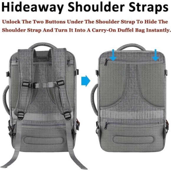 Unisex Carry on Backpack Extra Large Travel Backpacks with 3 Packing Cubes, 50L